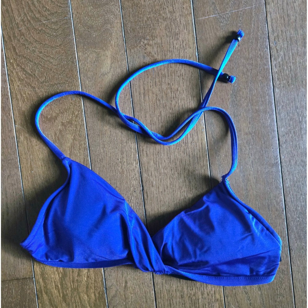 VTG Ralph Lauren Bikini Top XS Petite purple twist front